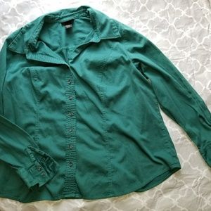 Teal Lane Bryant long sleeve dress shirt